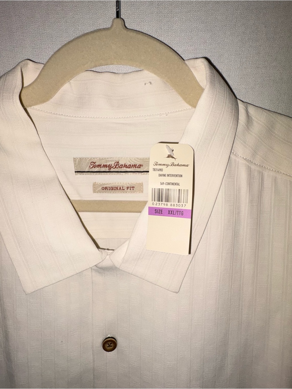Tommy Bahama Silk White 'DaVine Intervention' Winged Wine Glass Shirt XXL - Picture 4 of 7